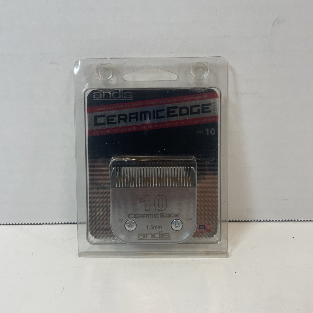 Andis Clipper Blade Unisex Size 10 Silver CeramicEdge 64315 Professional 1.5mm